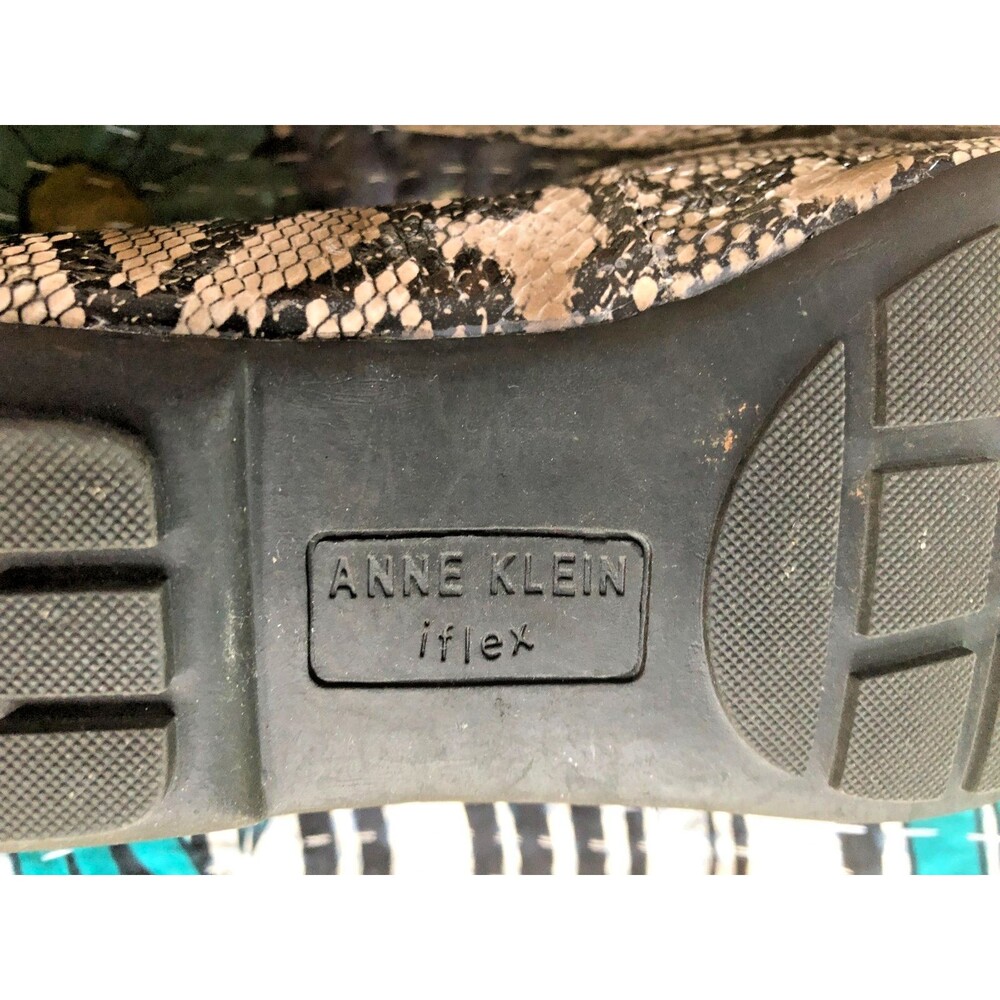 Anne Klein Brown Textured Snake Print Loafers Flats Iflex Size 7 - Picture 11 of 13